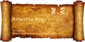 Mihailla Ria névjegykártya